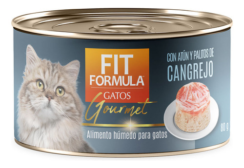 Alimento Fit Formula Gato Gourmet Atún Y Cangrejo 80g X6 Uni