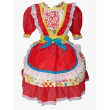 Vestido Floral Junino Infantil Arraial Fantasia Festa Menina