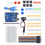 Kit Eletrônica Iniciante Com Placa Compatível Arduino Uno R3