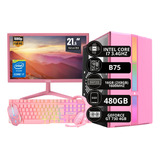 Pc Gamer Rosa Intel Core I7 16 Gb 480 Gb Gt 730 4gb + 21,5 