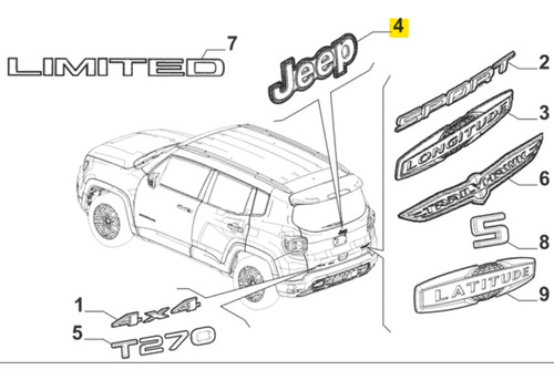 Insignia Emblema Portn Trasero Jeep Renegade Original Foto 5