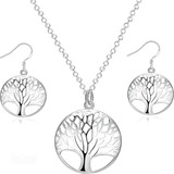 Collar Pendientes Plata 925 Arbol De La Vida Mujer Regalo 