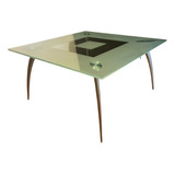 Muebles, Mesa De Vidrio Con Patas Aluminio