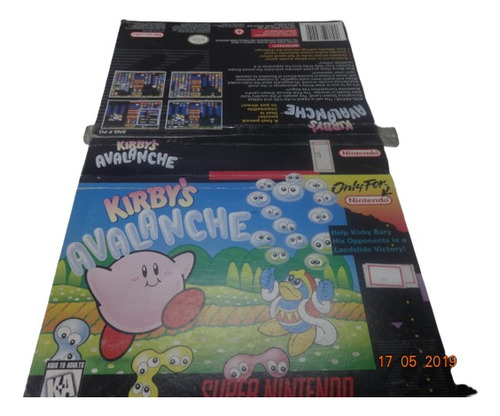 Caixa Cortada Kirby S Avalanche Original Super Nintendo Snes