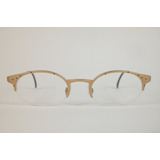 Marco Lentes Ópticos Cazal 107 Oval Semi Aire Gold Dorado 49