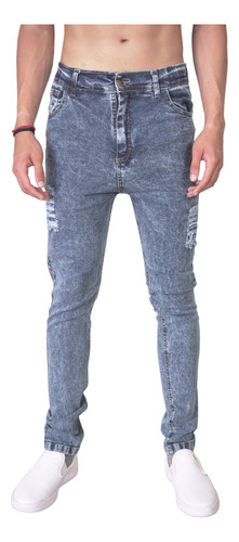 Pantalon Jeans Chupin Hombre Elastizado