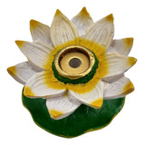 Incensário Cascata Flor De Lotus - Amarelo