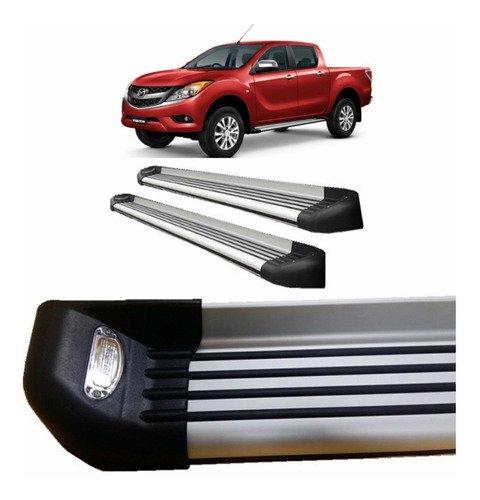 Estribos De Aluminio Luz Universal Hilux Dmax Frontier Mazda