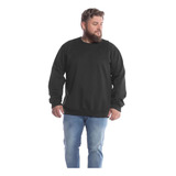 Blusa Masculina Moletom Plus Size Básica Comfort Chumbo