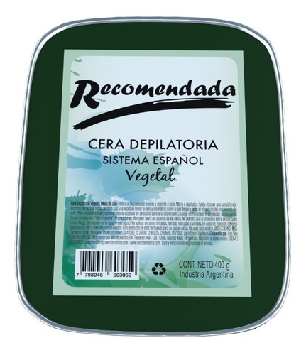 Cera Depilatoria Profesional Recomendada Sist Español 400grs