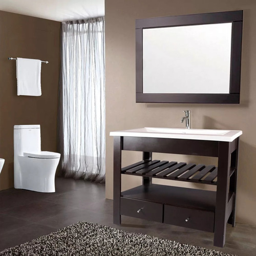 Mueble De Baño Maral Wengue 100 Deck - Marmoreo 