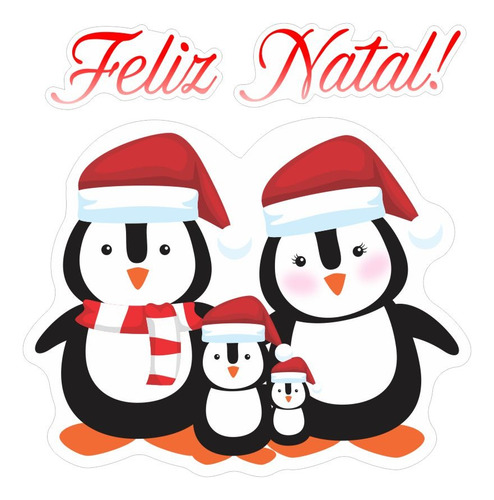 Adesivo De Geladeira Pinguins De Natal Médio