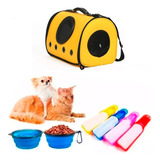 Kit Premium Paseo Mascota Mochila + Bebedero + Comedero