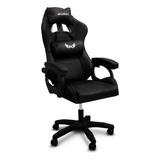 Silla Gamer Descansa Brazos, Altura Ajustable, Reclinable Color Negro