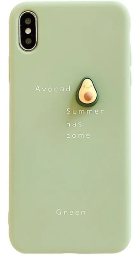 Funda Para iPhone De Aguacate Fruta De Moda + Mica Vidrio 9h