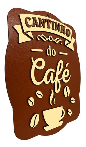 Placa Decorativa Cantinho Do Café Retro 3d Relevo Cozinha