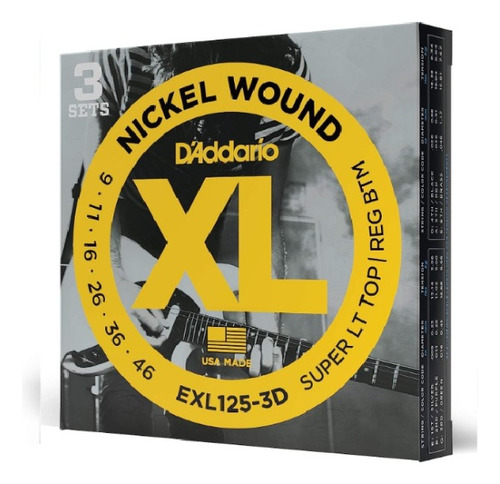 Encordadura Daddario Exl125-3d 3 Pack Guitarra Eléctrica