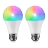 2 Focos Led Inteligente Wifi Estevez E26 Rgb 9w Alexa Google