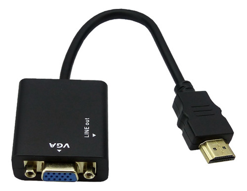 Convertidor Hdmi A Vga Con Cable De Audio 3.5mm, En Caja