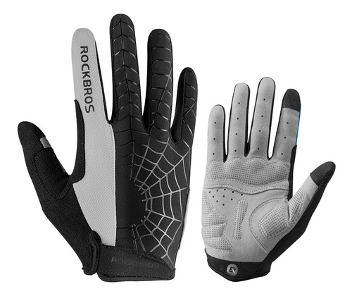 Guante Rockbros S-109-1bgr Dedos Largos Gris/negro