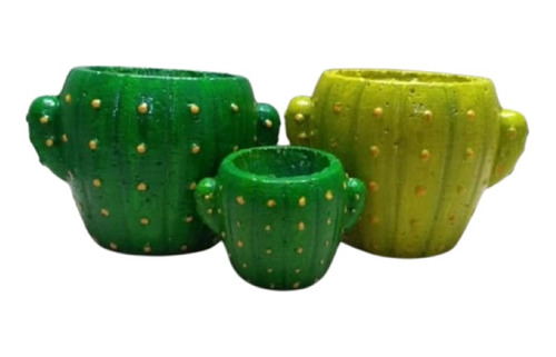 Moldes Para Macetas De Cemento Mod Buho+cactus+erizo 10cm
