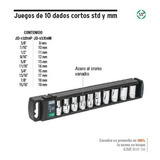 Kit De 10 Dados Cortos 1/2 Truper Matraca Juego Oferta 14177