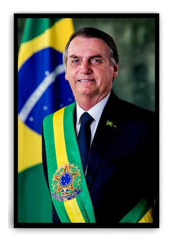 Quadro Jair Bolsonaro  # Com Moldura E Laminado A3 30x42cm.