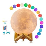 Lámpara Táctil Luna 3d Led 16 Colores Usb Hogar Velador