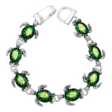 Liavys Pulsera De Cadena De Moda Con Tortuga Marina Verde - 