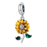 Charm Girasol Plata Ley 925