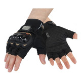 Guantes Pro Biker Medio Dedo Con Protecciones Negro Siamotos++