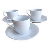 Juego Set X 6 Tazas Mas Plato De Porcelana Cafe 175ml