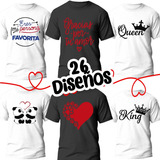 26 Vectores Duos 14 De Febrero - San Valentin Para Playeras