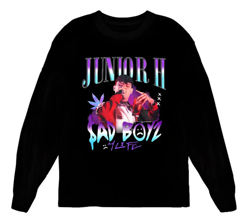 Playera De Manga Larga Sad Boyz, Junior H, Collage.