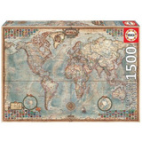 Puzzle Rompecabeza Educa X 1500 El Mundo Mapa Politico 16005