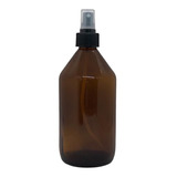 Botella Vidrio Ambar 500 Cc Con Atomizador Spray Negra X6