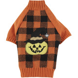 Naranja Negro A Cuadros Mascota Halloween Vacaciones Ropa Ca