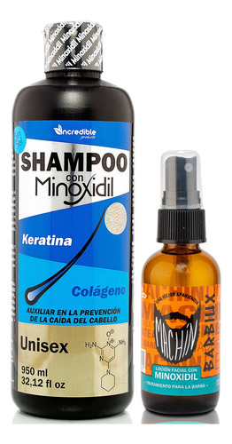 Kit Shampoo Minoxidil 950ml + Loción Minoxidil Crecimiento