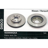 Disco Freno Delantero Nissan Platina Aprio Clio