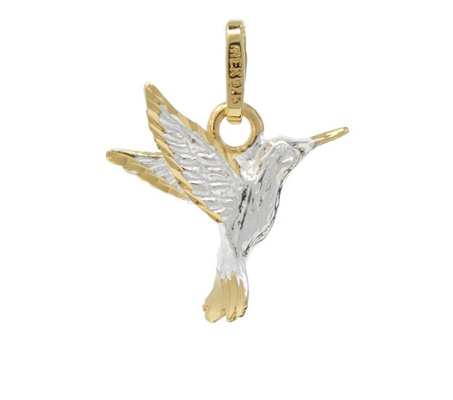 Dije De Colibrí Mujer En Plata Fina .925 Y Chapa De Oro 24k