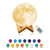 Lámpara Led Mesa Luna 3d 15cm Inalámbrica Luz Cálida-fría