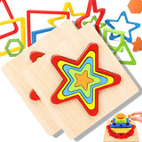 Juguete Montessori Rompecabezas Bloques De Madera Niños 2pzs