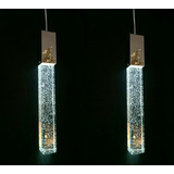 Luminária Cristal Bolhas Quadrado 50 Cm Com Led Kit 2 Unids