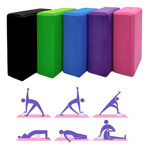 3 Pzas Bloque Para Yoga Pilates Yoga Brick Body 5 Colores Color Negro