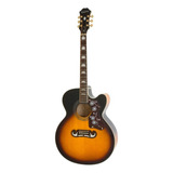 Guitarra Electroacústica EpiPhone Ej-200sce Vs Color Vintage Sunburst Orientación De La Mano Diestro