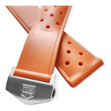 Correa Naranja Orificios Con Broche 22mm Compatible Tag