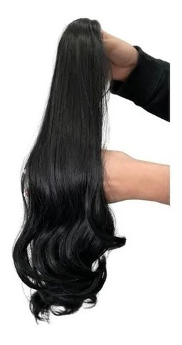 Aplique De Cabelo Rabo De Cavalo Orgânico Com Piranha 60cm