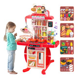 Cocina Juguete Niños Con Luz, Sonido,vapor Spray Rosa 95 Set