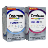 Kit Centrum Select Homem E Mulher 50+ Com Luteina 30 Comp