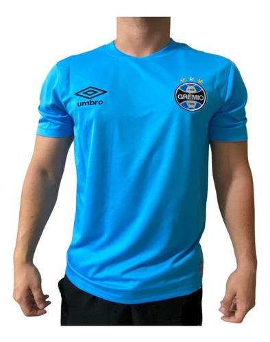Camisa Grêmio Masculina Umbro Basic 2 Original Azul Celeste